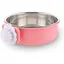 Gamelle chien/chat/lapin inox amovible à suspendre rose Label