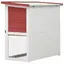 Clapier dextérieur en bois - WIENS - 1 porte - Rouge - 90x45x80 cm - Toit étanche - Rampe antidérapante