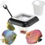 Anneau Flottant Aquarium 3 en 1 Distributeur Nourriture Poisson Accessoire Aquatique Guppy Cichlid.