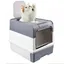 Bac à Litière pour Chat Autonettoyant - Bac de Tiroir et Pelle à Litière - Avec Sac déodorant - 35x49x37 cm - Gris