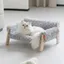 Lit-canapé en Bois pour Chats DIntérieur — Canapé Moderne pour Chat avec Surface en Peluche Ultra-douce et Lavable - Gris