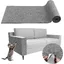 Tapis Griffoir pour Chat Auto-Adhésif 40×200 cm DIY Trimmable Chats Grattoir Protège Les Meubles et Les Canapés - Gris Étiquette