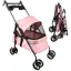 ROSE Poussette pliable pour animaux avec Doublure Amovible Chariot pour Chien et Chat Roues Amortissantes Pneus Rotatifs à 360°