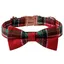 Collier pour chien à carreaux avec nœud papillon réglable doux et confortable pour petits moyens et grands chiens - Rouge