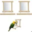 Miroir pour cage doiseau - PZCC - 2 pièces - Perchoir intégré - Bois et miroir - Résistant aux morsures