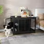 Cage pour Chien 100 cm Meuble Cage Chien avec Porte coulissante 2 Portes Niche Moderne pour Chiens 100 x 60 x 68 cm Noir