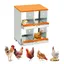 Pondoir Poules Pondeuses 4 Compartiments Poulailler Durable Œufs Protégés et Nettoyage Facile Double Couche Orange