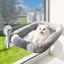 Hamac Chat Fenêtre avec Coussin Lavable – Hamac pour Chat Stable et Confortable Lit Suspendu Nid Douillet Panier