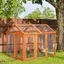 Enclos poulailler en bois cage à poules parc grillagé 140 x 885 x 106 cm orange