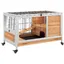 Clapier lapin intérieur - PawHut - toit ouvrant roulettes et plateau amovible - 90 x 53 x 59 cm - jaune et blanc