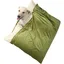 Panier pour Chien avec Couverture Lit pour Chien avec Couverture Lavable Amovibles Sac Couchage en Vert 50x40x18cm CORBEILLE