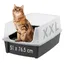 Iris Ohyama Bac à Litière Chat XL Ouvert Parois Hautes Anti-Projections Grand Bac Litière XXL