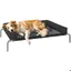 Lit surélevé pour chien rafraichissant lit de camp pour chiens intérieur extérieur portable 110 x 75 x 30 cm noir