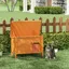 Niche pour Chat d’Extérieur Isolée avec Toit Ouvrant et Rideau - UVRION - en Bois Orange 85 × 50 × 685 cm