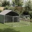 vidaXL Niche d'extérieur pour chien enclos 7x2x1,5 m acier galvanisé, cage de chien d'extérieur, grande cage de chien, niche