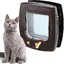 Chatiere Magnetique Porte pour Chats Entrée et Sortie Contrôlables à 4 Voies Proctection contre les Courants dair Marron