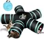 Tunnel pliable 5 trous pour animaux de compagnie tente pour chat nid jouet tunnel pour lapin et balle pour chat Label