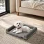 Panier pour Chien - BingoPaw - 78x58x18cm Coussin pour Chien avec Fond Antidérapant Lit pour Chien - Gris - M