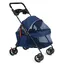 Poussette Pour Animaux - FLASIDU - Animaux Voyage Poussette pour Chien - Avec Housse de Pluie - 95 x 48 x 68cm - Bleu
