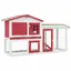 @FRENCH Clapier large dextérieur - Pour 10 Animau x - Rouge et blanc 145 x 45 x 84cm - Bois - Maison Lapin Enclos 75935