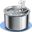 Fontaine à Eau pour Chat,Acier Inoxydable,2l,Fontaine à Boire pour Animaux de Compagnie avec Débit d'eau Réglable,Anti-Brûlure à