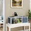 Terrarium pour tortue en bois 120 x 50 x 40 cm avec façade transparente dessus ouvrable et support de lampe ORVRYN