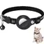 Collier Chat Airtag,Réfléchissant Collier Chat avec Cloche et Support AirTag,Collier GPS AirTag Anti-Perte pour Chats - Noir