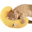 Petit oreiller pour chats jouet apaisant ultra doux et moelleux pour animaux de compagnie demi-beignet câlin- Gingembre