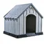 Niche pour chiens en plastique - vidaXL - Gris - 92x87x91 cm - Porte 355x53 cm - Résistance aux UV - Plancher surélevé
