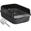YSFMODE-Bac À Litière Pour Chat Xxl Esthétique 51X35X18Cm I Semi Ouverte-Anti-Éclaboussure-Pelle De Nettoyage Inclus(Noir Sidéral)