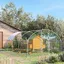 Grand enclos poulailler 1596 ㎡ parc grillagé toit anti-UV porte verouillable 28 x 57 x 197 m argenté
