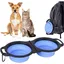 Gamelle pliable pour chien grand bol deau pour chien de voyage portable extensible bol pliable avec poignée et mousqueton Label
