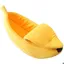 Grotte créative en forme de banane pour chien, lit chaud pour chat et chien, nid pour intérieur et extérieur, jaune