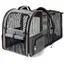 Sac Transport Chat avec 4 Entrées | pour Chien, Respirant - Sac a Dos avec Harnais Intérieur - Charge Maximale 8kg - Gris