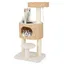 Arbre à Chat 104 cm COSTWAY, Perchoir, Condo, Poteaux à Gratter en Sisal, Jouet Suspendu, Coussin Amovible, Kit Anti-basculement