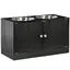 Gamelle - Ecuelle  Gamelle 2 en 1 pour grands chiens - 2 bols inox + support rangement 44L - Distributeur nourriture/eau -  noir