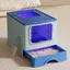 Grande boîte à litière pour chats avec contrôle des odeurs conception de tiroir portable espace spacieux pour intérieur bleu