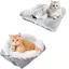 Coussin pour chat - Tapis chauffant auto-peluche - Tissu peluche chaud-Convient aux chats et aux petits chiens - Fonction 2 en 1-M