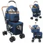 MIPAN.Poussette Pour Chat XXL Double - 97x 58x 46 cm - Poussette Pour Chien De 15 Kg - Poussette Pour Petit Animaux -Bleu