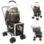 MIPAN.Poussette Pour Chat XXL Double - 97x 58x 46 cm - Poussette Pour Chien De 15 Kg - Poussette Pour Petit Animaux - Marron