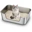 Bac litière inox à bords bas pour chat âgé ou blessé métal XXL 60x40x20 cm