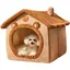 Lit pour Chat Dintérieur Abri Hivernal Fermé pour Petits Animaux Doux Et Chaud Niche Pliable pour Chat pour Chambre Salon Balcon