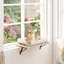 Niche pour chat avec support pour rebord de fenêtre et radiateur coussin cadre en bois blanche