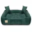 Panier pour chien parc 130x105 cm velours vert foncé