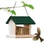 Mangeoire Oiseaux Bois Suspendue Verre Trou Drainage Fenêtre Transparente Jardin Sauvage Vert