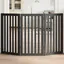 vidaXL Barrière pour chien pliable 3 panneaux noir bois de peuplier, barrière pour animaux de compagnie, barrière de 352254