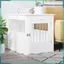 ASHATA Meuble de cage pour chiens blanc 64,5x80x71cm bois d'ingénierie -FHE838330