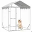 Meuble Déco - Niche/enclos pour chiens - CHICArgent Chenil dextérieur pour chiens - avec toit argenté 2x2x25 m luf3113407
