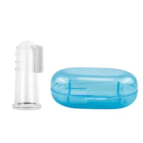 Comparer les prix de Brosse à doigts en silicone pour animaux - Phoesky - Brosse à dents souple - Non toxique - 55x2.3 cm - Boîte bleue