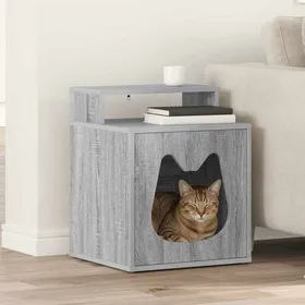 Meilleurs prix pour Moderne Maison pour chat design mignon - Sonoma gris - 42 5x40x53 5 cm - Cabane chat @FR3870